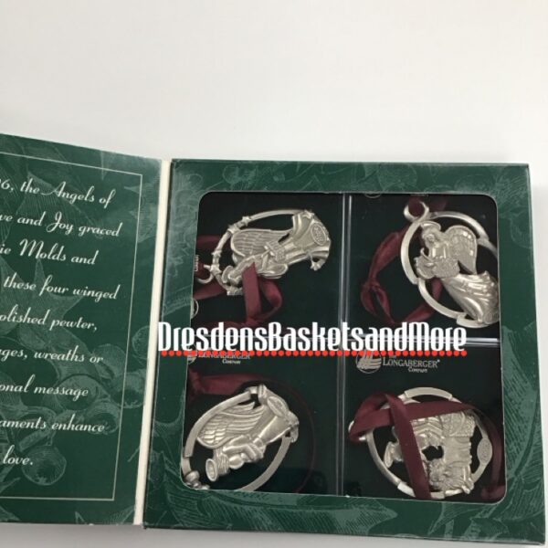 Pewter Longaberger Angel Ornaments Set of 4