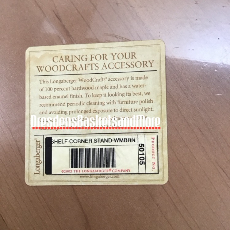 Longaberger Woodcrafts Warm Brown Corner Stand Shelf NIP