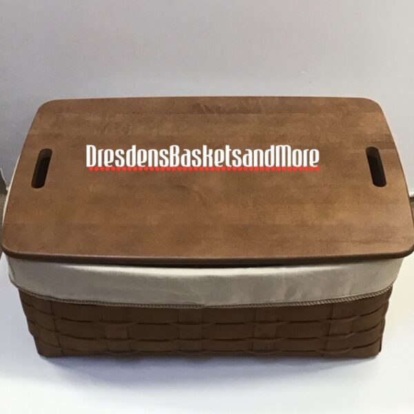Longaberger 2007 Sort & Store Large Rectangle Storage Rich Brown Basket w/ Protector, Liner & Lid*
