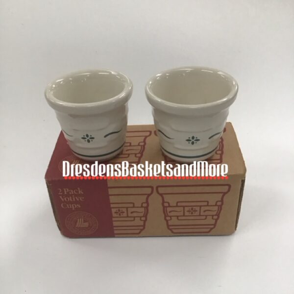 Heritage Green Longaberger Votive Cups Set of 2