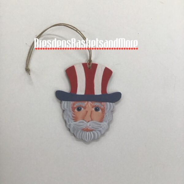 Uncle Sam Face Hand Painted Tie On