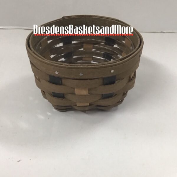 Longaberger 2015 Khaki Check Little Things Basket w/ Protector*