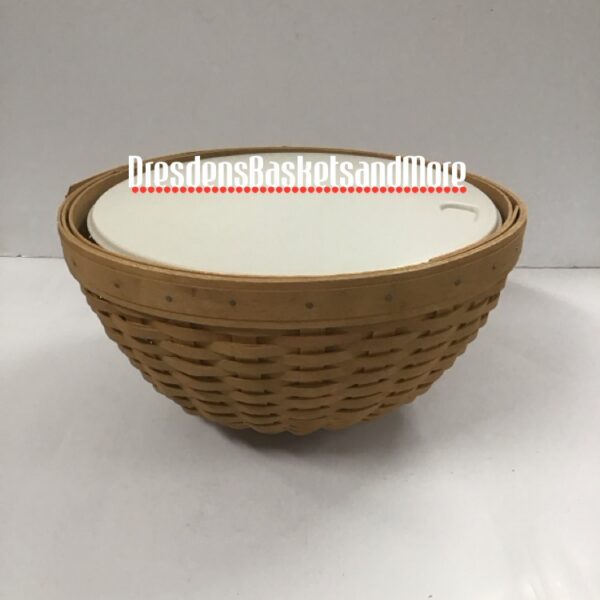 Longaberger 2002 11" Bowl Basket w/ Hard Lidded Protector*