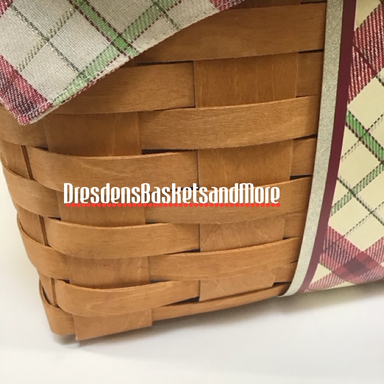 Longaberger 2013 Plaid Tidings Cake Red Basket Combo w/ Lid*