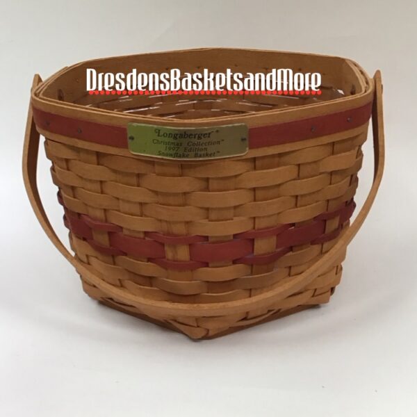 Longaberger 1997 Christmas Snowflake Basket w/ Protector*