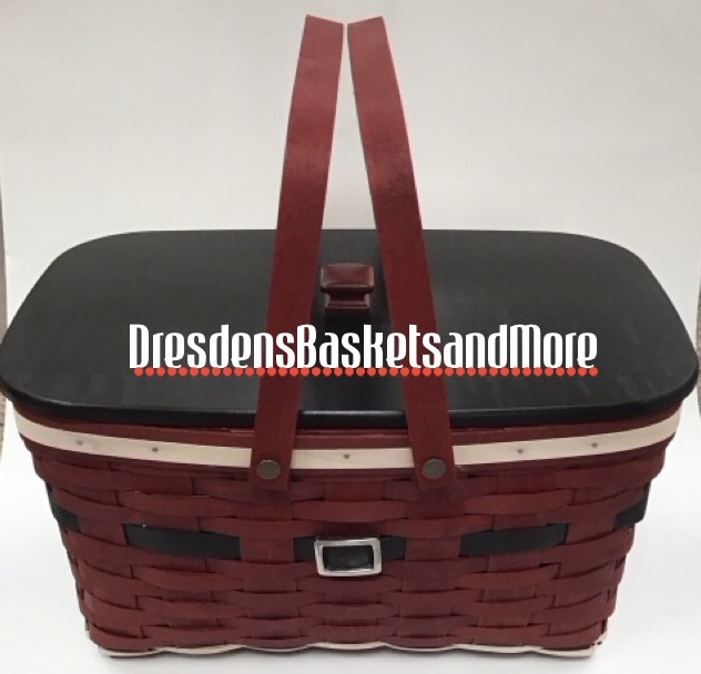 Longaberger 2016 Santa Belly Medium Market Basket w/ Protector & Lid