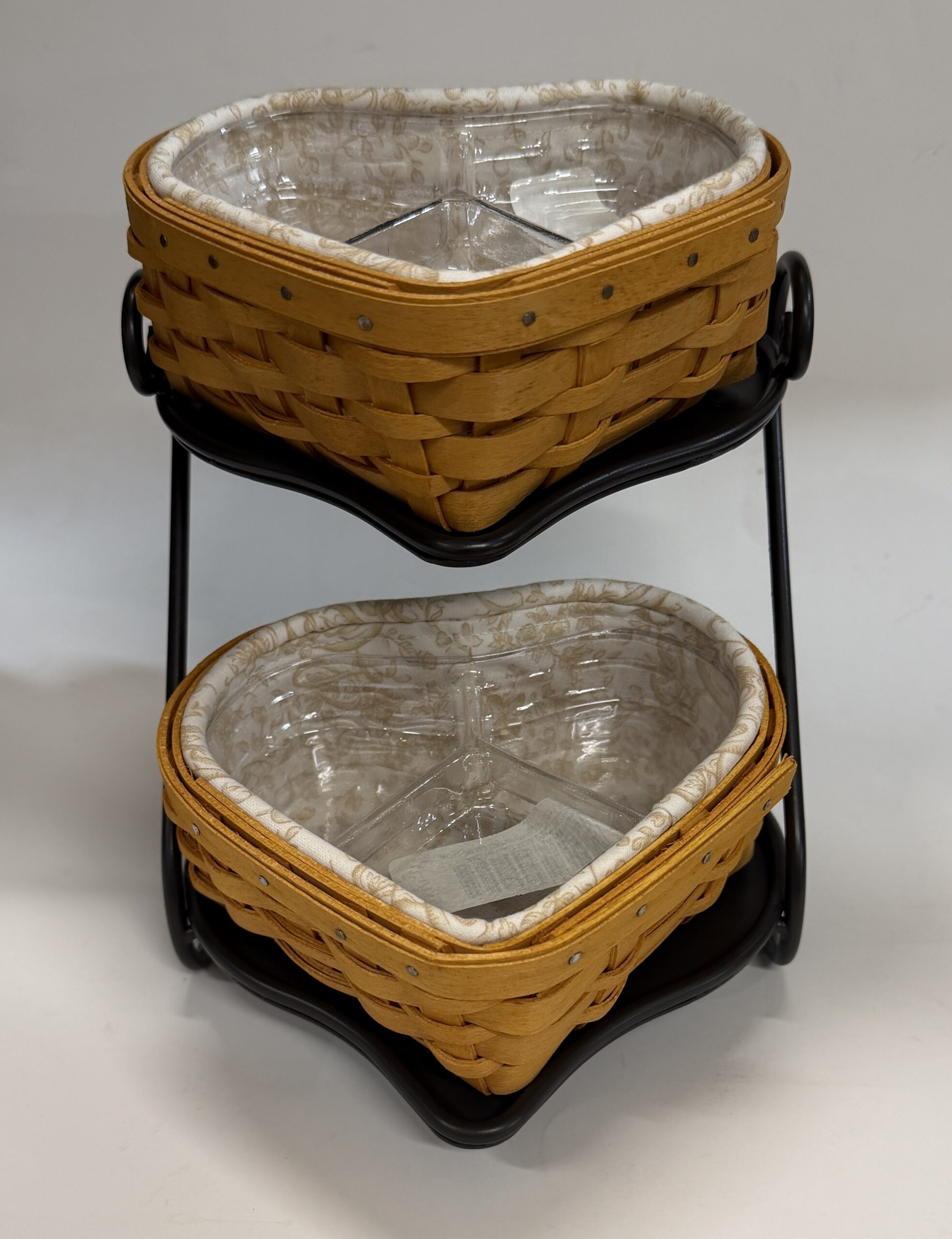 Longaberger Sweetheart Little Love Baskets & WI Stand Set