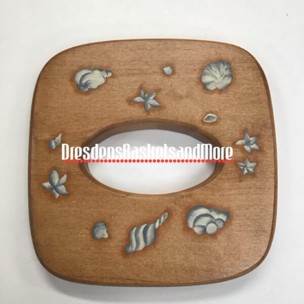 Seashells Tall Tissue Hand Painted Lid