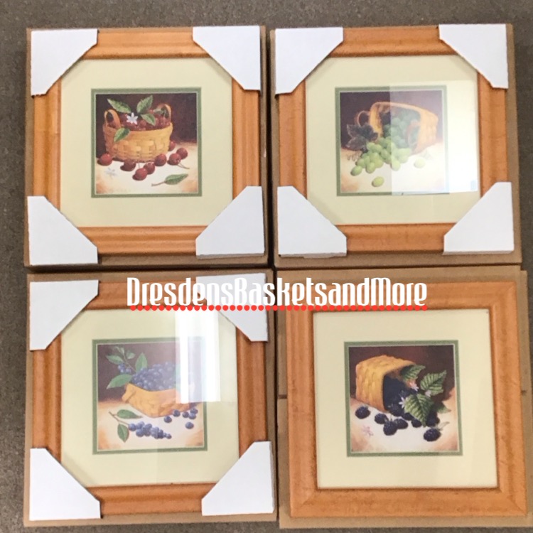 Longaberger Set of 4 Framed Fruit Medley Prints NIB