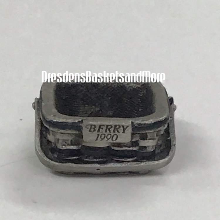 Miniature Pewter 1990 Longaberger JW Berry Basket