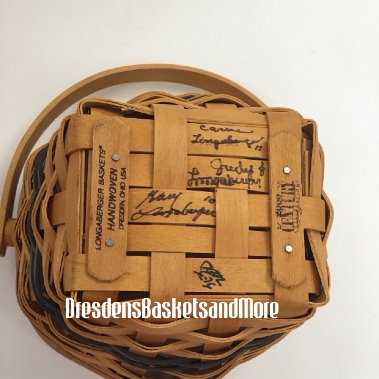 Longaberger 2000 National Sales Award Level 1 Basket w/ Engraved Lid SIGNED
