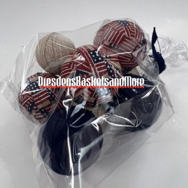 Rag Balls Old Glory/Navy/Oatmeal Set of 9