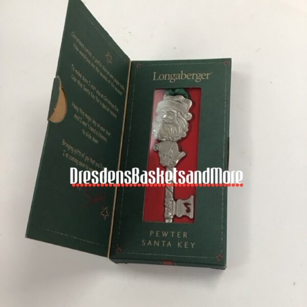 Longaberger 2003 Pewter Santa Key Ornament