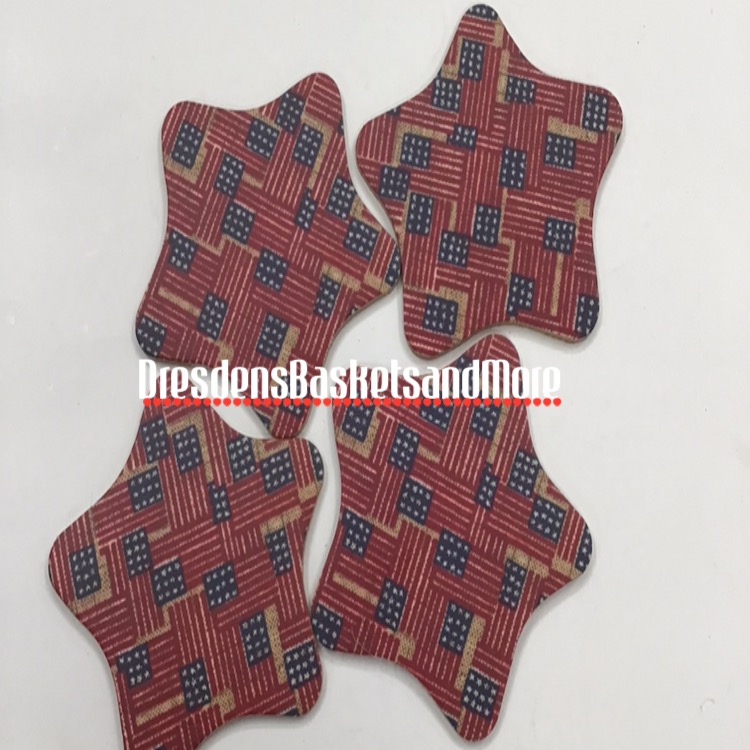 Longaberger Stars and Stripes Star Shaped Coasters Set of 4