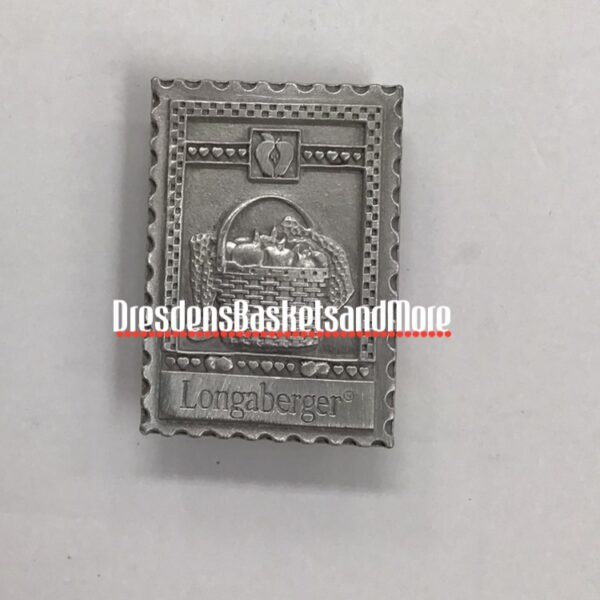 Longaberger Pewter Stamp Magnet Featuring Apple Basket