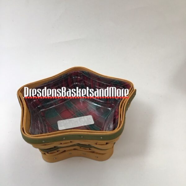 Longaberger 2001 Little Star Green Basket Combo