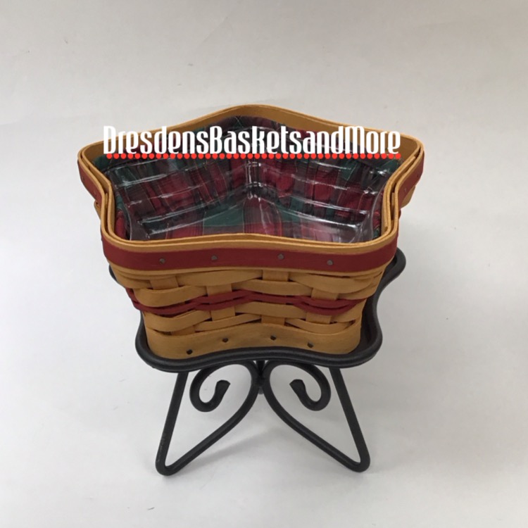 Longaberger 2001 Little Star Red Basket Combo w/ WI Stand
