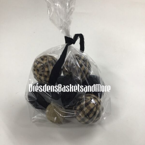 Rag Balls Khaki Check/Black/Khaki Set of 9