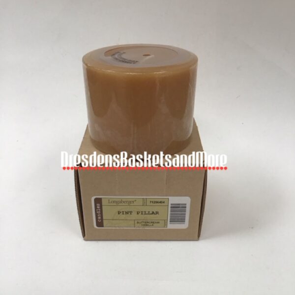 Longaberger Buttercream Vanilla Pint Size Pillar Candle NIB