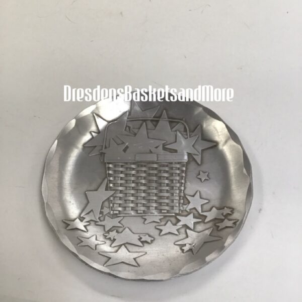 Longaberger Pewter Mini Plate Basket & Stars USA Wendell August Forge