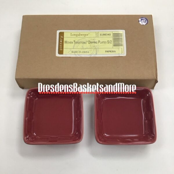 Longaberger Paprika Dipping Plates Set of 2 NIB