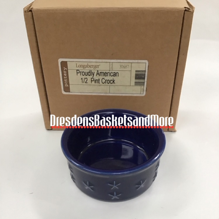 Longaberger Proudly American 1/2 Pint Crock NIB