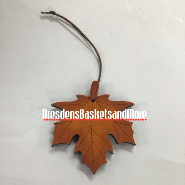 Hand Painted Orange Maple Leaf Tie On
