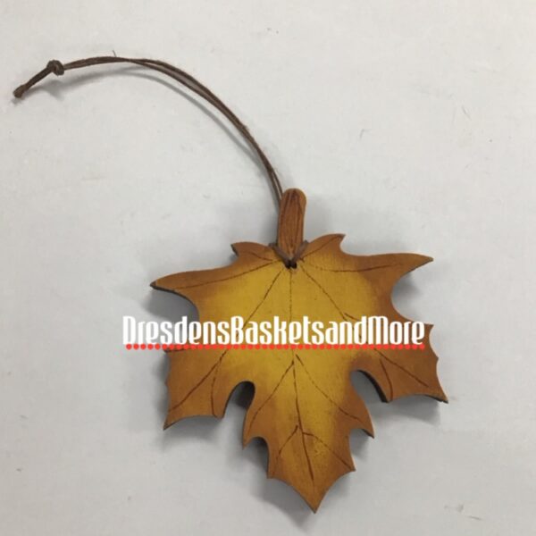 Hand Painted Yellow Maple Leaf Tie On