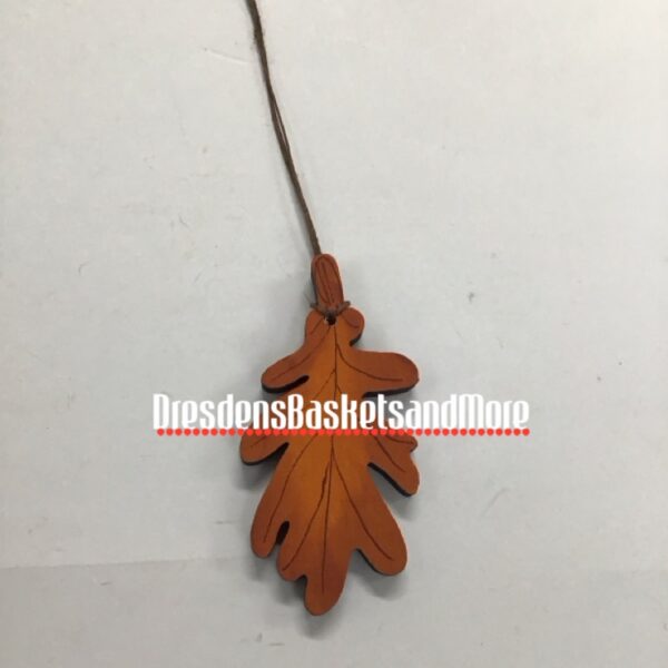 Hand Painted Orange Oak Leaf Tie On