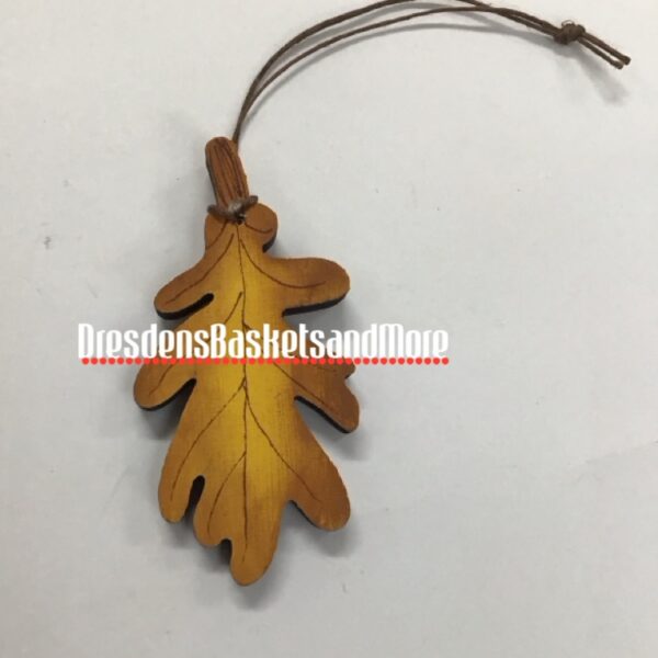 Hand Painted Yellow Oak Leaf Tie On