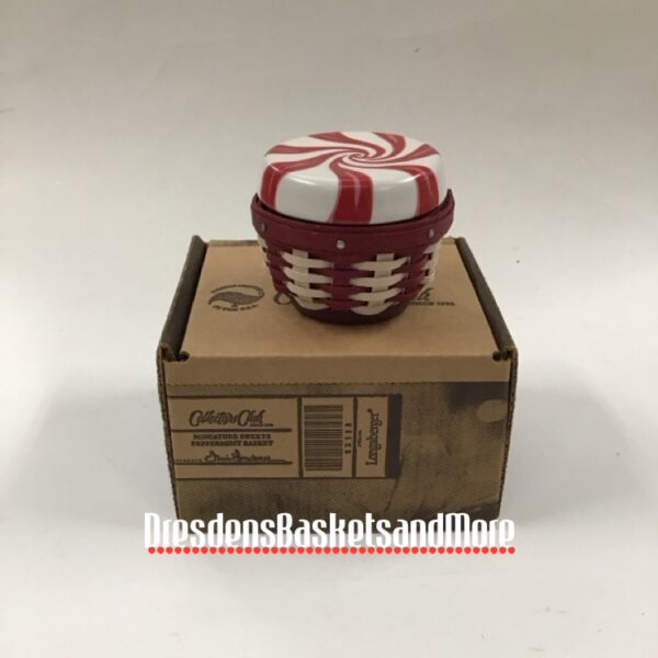 Longaberger 2012 Miniature Sweets - Peppermint Basket w/ Lid NIB