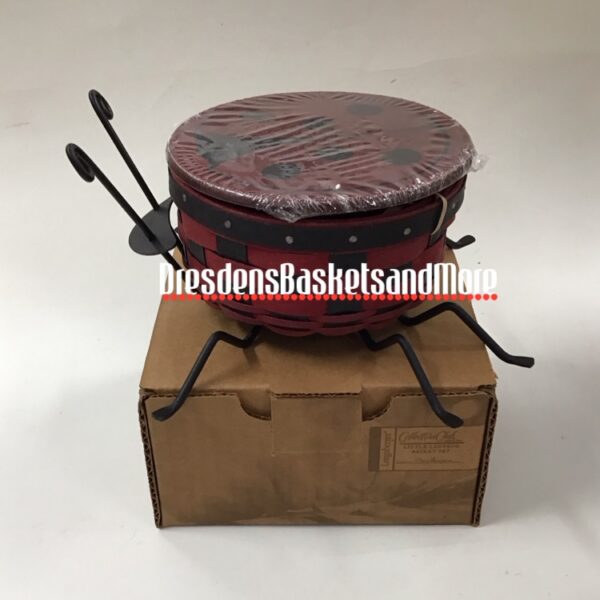 Longaberger 2009 Collectors Club Little Ladybug Basket, Protector, Lid & Legs
