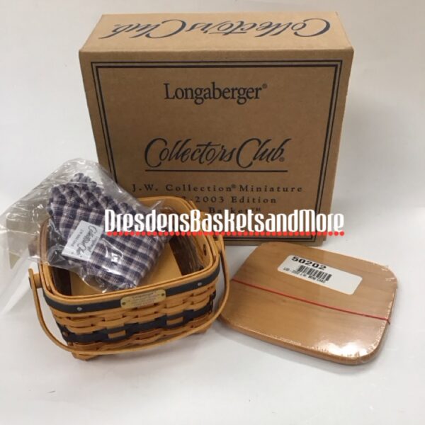 Longaberger 2002 JW Miniature Cake Basket Set NIB