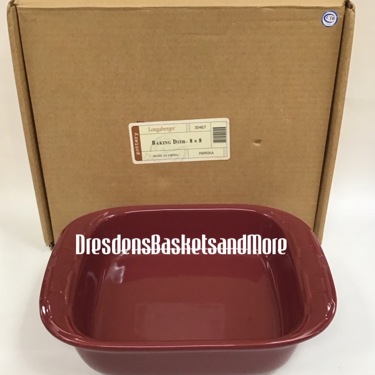 Longaberger Paprika 8x8 Baking Dish NIB