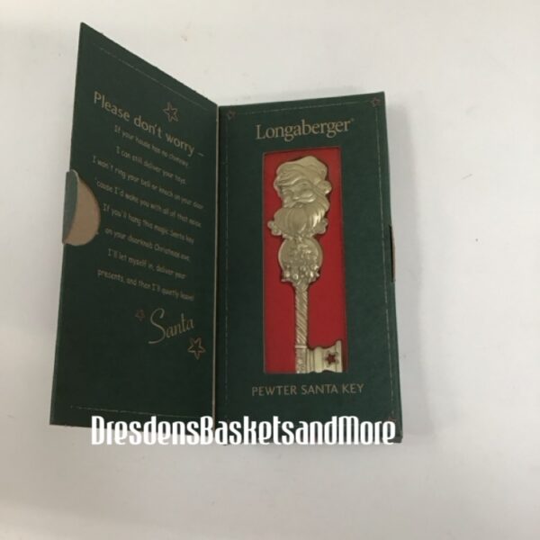 Longaberger 2001 Pewter Santa Key Ornament