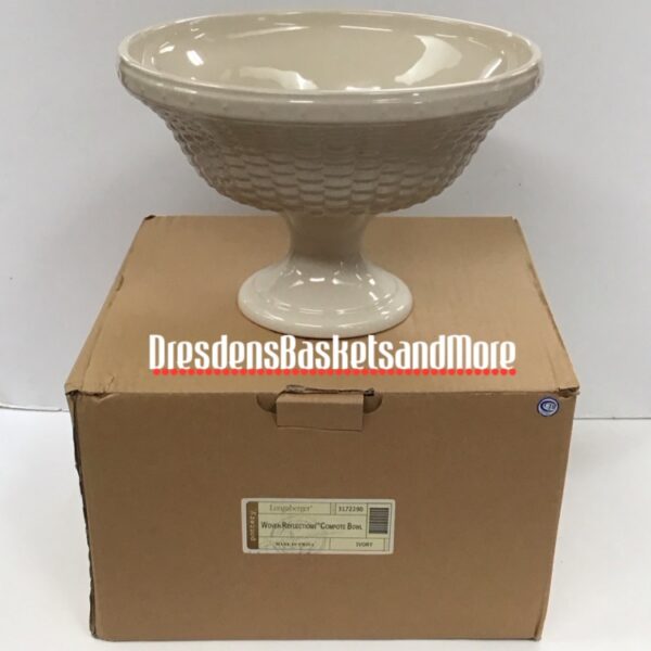 Ivory Woven Reflections Compote Bowl NIB