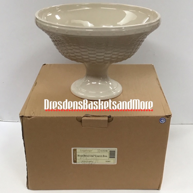 Ivory Woven Reflections Compote Bowl NIB