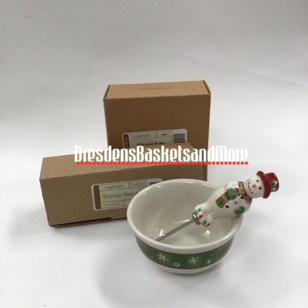 Longaberger Holiday Dip Bowl & Spreader Set NIB's
