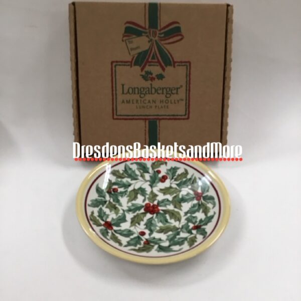Longaberger American Holly Lunch Plate NIB