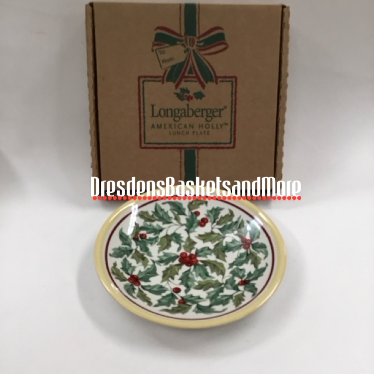Longaberger American Holly Lunch Plate NIB