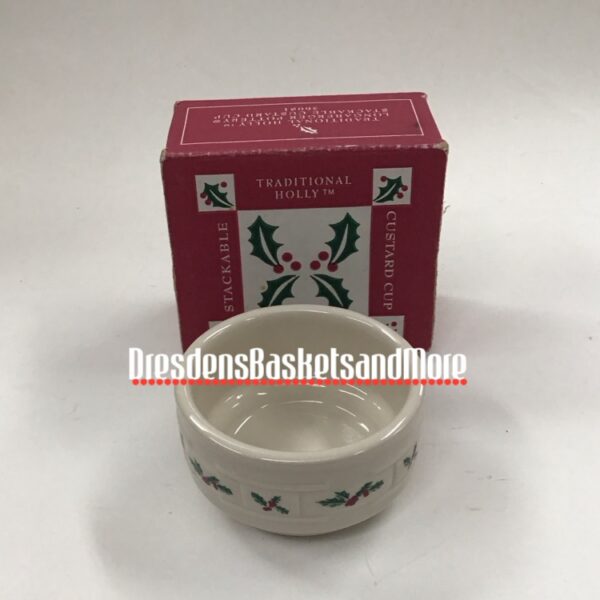 Longaberger Traditional Holly Custard Cup NIB