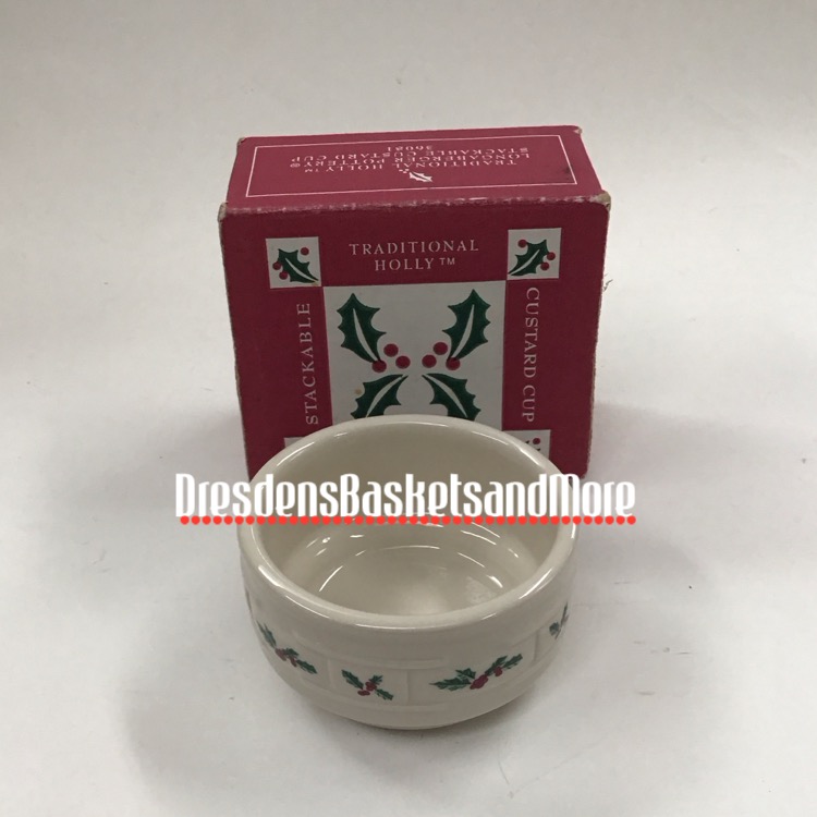 Longaberger Traditional Holly Custard Cup NIB