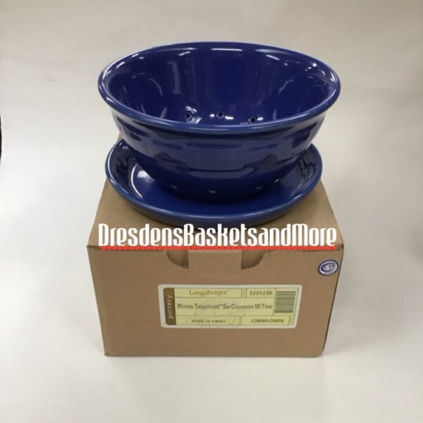 Woven Traditions Longaberger Cornflower Small Colander w/ Tray*