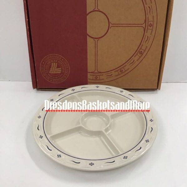 Longaberger Classic Blue Divided Relish Plate*