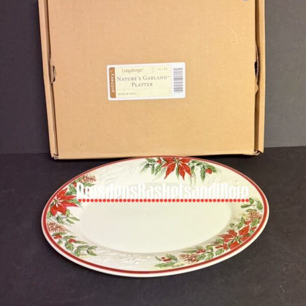 Longaberger Nature’s Garland Platter NIB