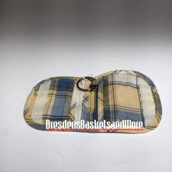 Cornflower Plaid Longaberger Key Chain Purse