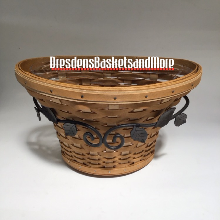 At Home Garden Longaberger Wall Vase Basket w/ Protector & WI Stand