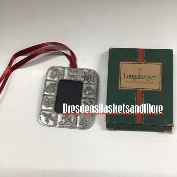 Patchwork Longaberger Pewter Frame Ornament
