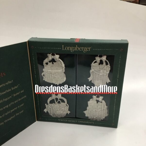 Pewter Longaberger Basket Ornaments 2002