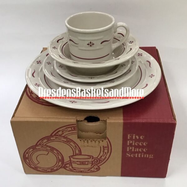 Longaberger Traditional Red 5 Piece Place Setting NIB